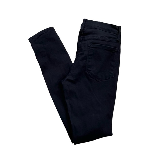 Frame Denim Le Skinny de Jeanne Distressed Ripped Black Jeans Film Noir Size 26 - Picture 12 of 14